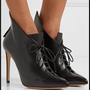 Francesco Russo stiletto lace up ankle boots. Black 37 7